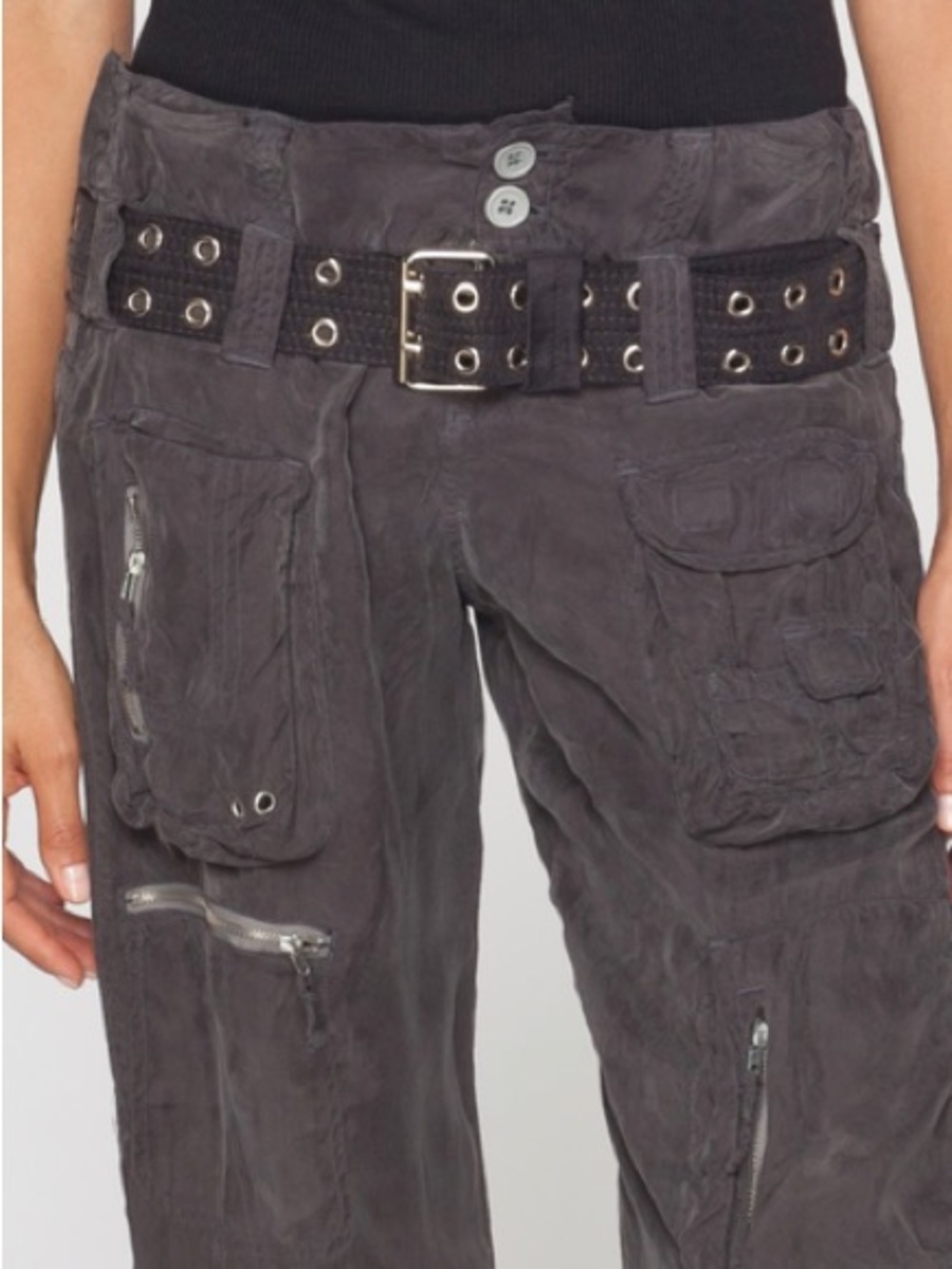 Pete & Greta for Johnny Was Marika Pants Floral Embossed Utility Cargo Size 8